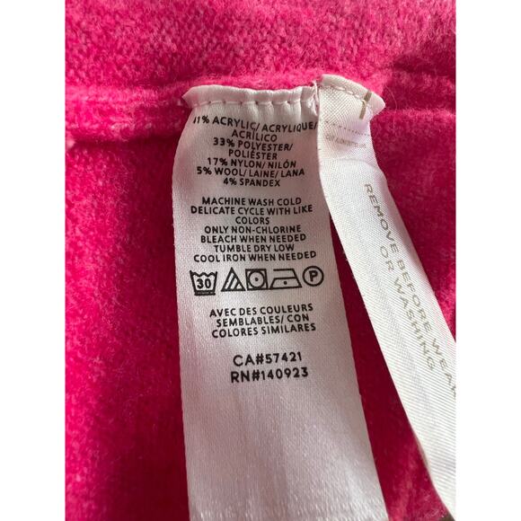 Loft Women’s Hot Pink V-neck Sequin Stars Sweater Small - Picture 9 of 9